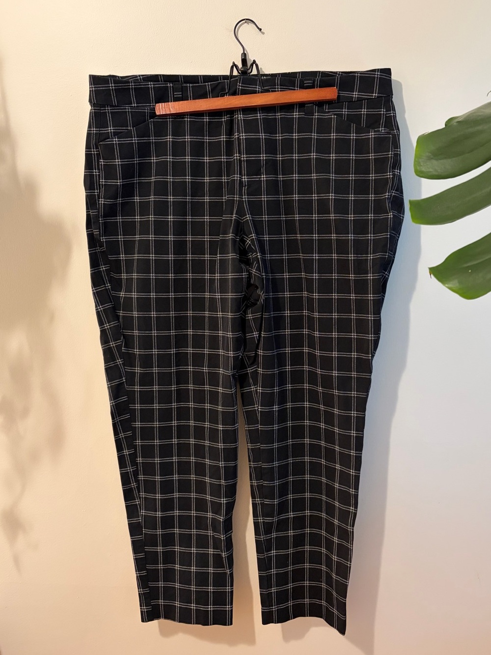 Black Windowpane Dress Pants